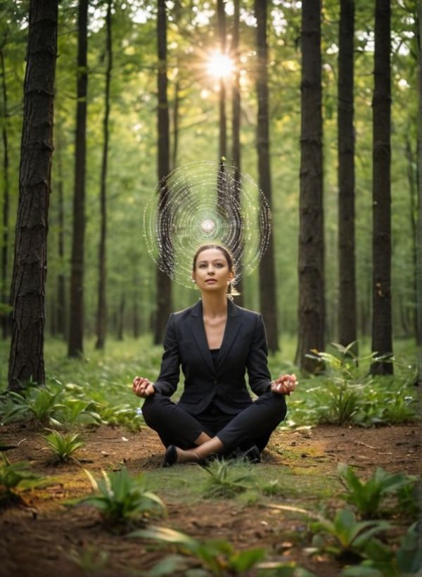 long office hallway tunnel view with gall doors on the sides
